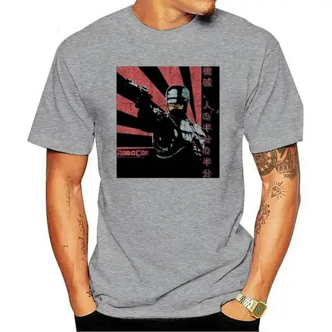 New Robocop Men's Short Sleeve T-Shirt Black Unisex Cotton Crew Neck Sweatshirt Comfortable Soft Fabric Ladies Fashion Top