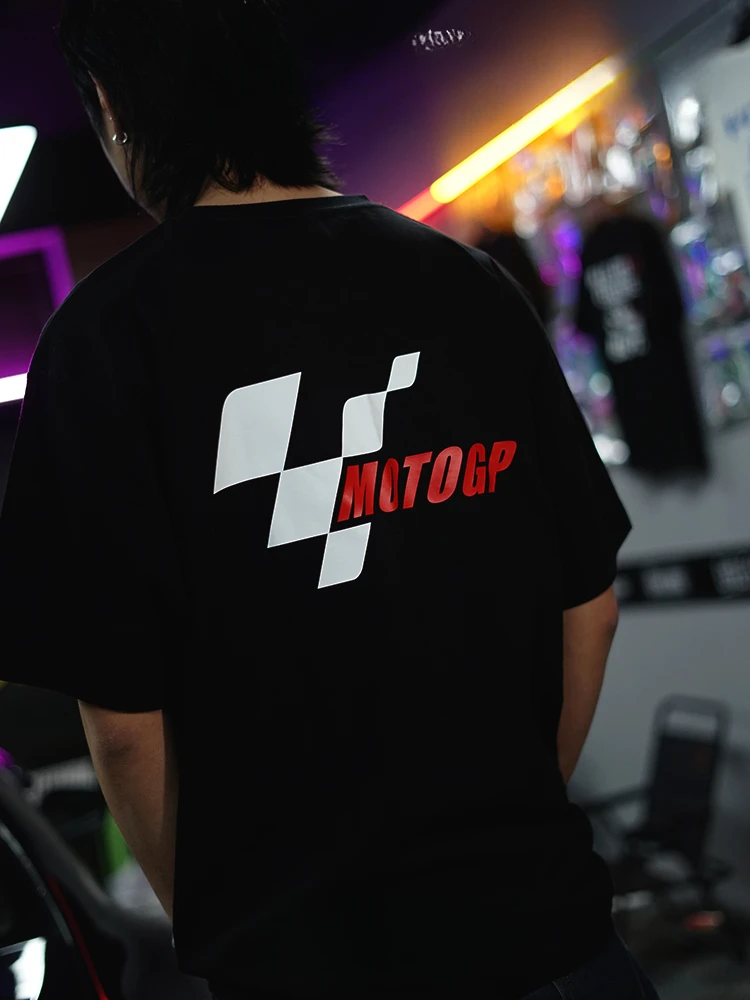 2025 nueva motocicleta MOTO GP carrera motocicleta ciclismo equipo de fábrica camiseta de manga corta de algodón para hombres suelta y cómoda
