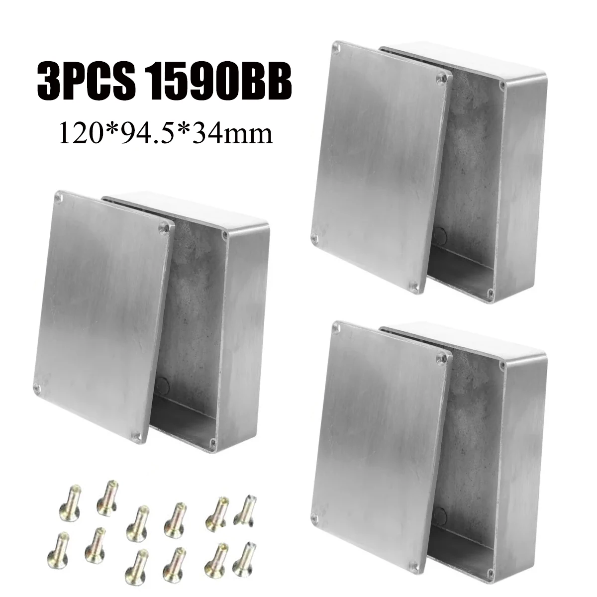 3 STKS Aluminium Stomp Box Behuizing voor DIY Gitaar Effectpedaal-12 Maten (1590A/B/BB/C/D/DD/G/LB/XX/BB2/125B/1032L)