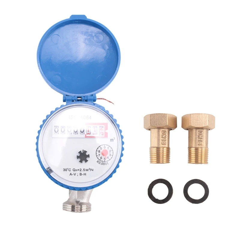 1 PCS Single Jet Water Meter Brass Water Meter Home And Garden Use Flow Water Meter Plastic