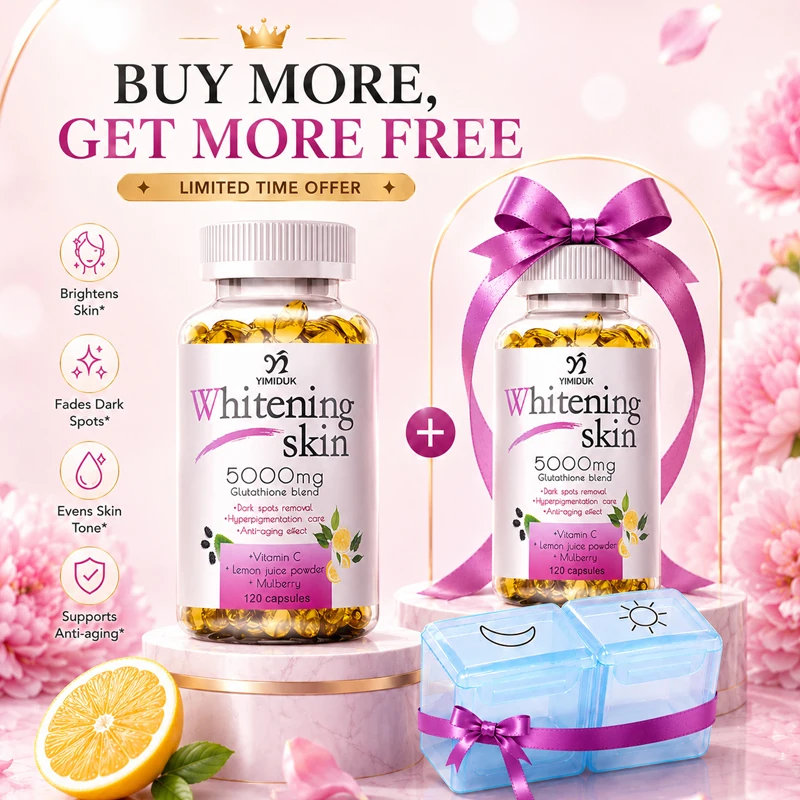 Whitening Skin Supplement, with Vitamin C & D-Alpha Tocopherol, Maintain Nail Strength, Smooth Complexion & Body Vitality