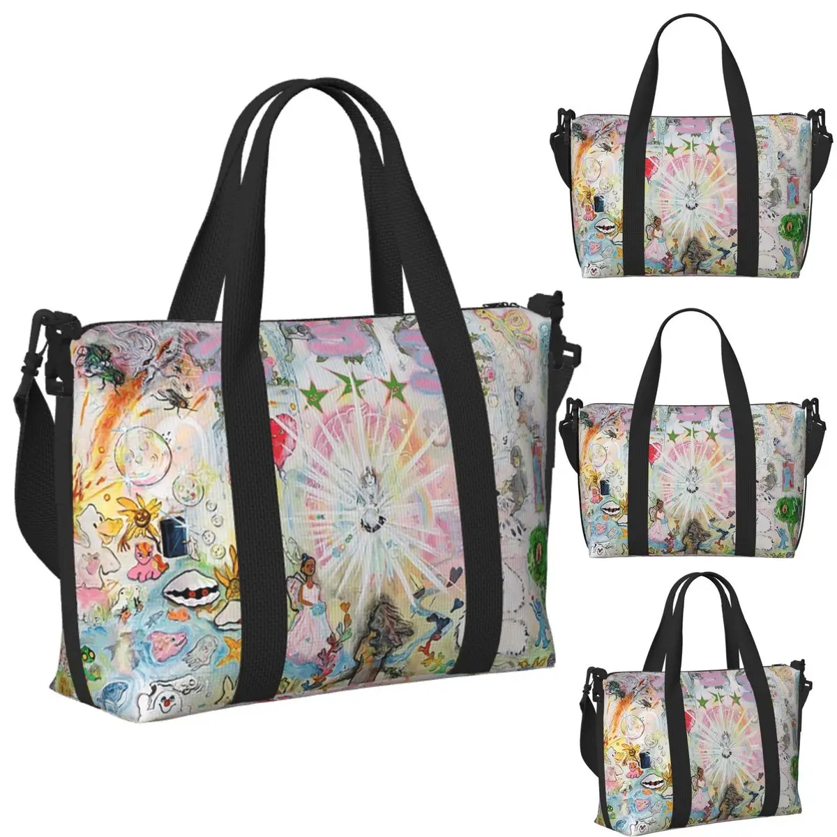 

Custom Drain Gang Bladee 333 Album Cov Beach Travel Bag Large Capacity Tote Bags for Gym Yoga Women Shopping Duffle Shoulder Bag