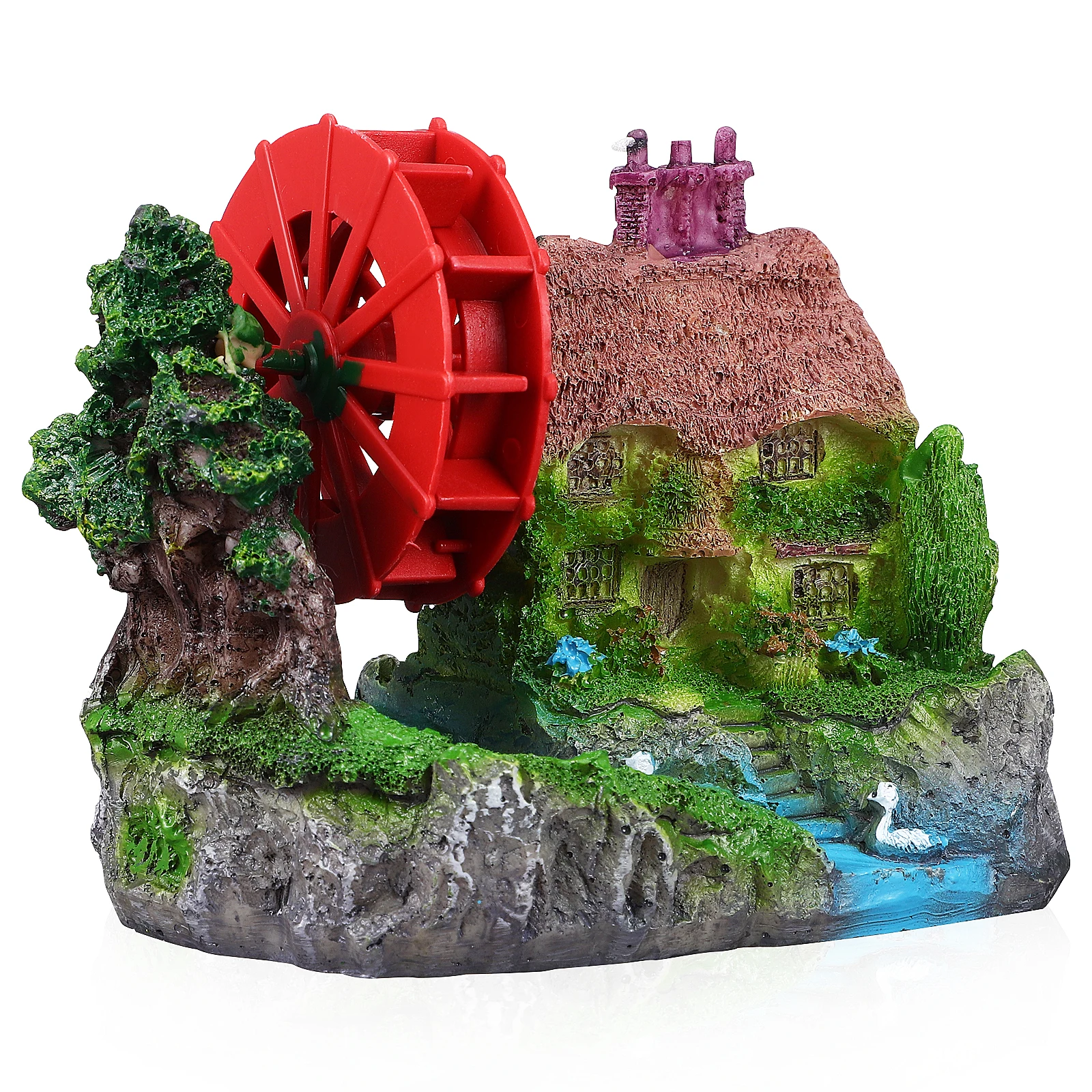 

Handcrafted Aquarium Water Wheel Decoration in Realistic Miniature Scene for Fish Tank Landscape Resin Material Micro