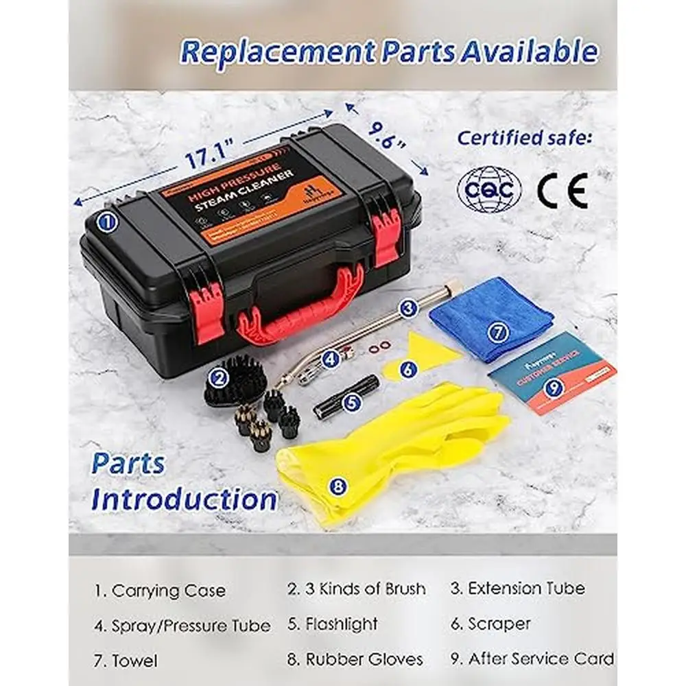 Высокомощный пароочиститель 1700 Вт, портативный пароочиститель для чистки плитки, автомобильный безрезервуарный дизайн, высокотемпературное чистящее средство