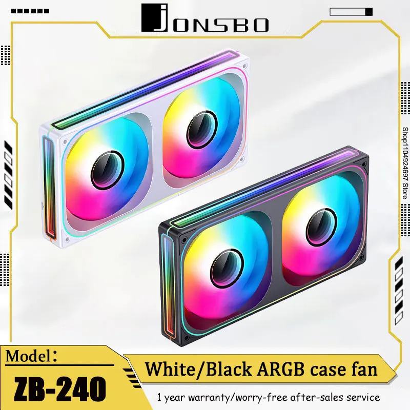

JONSBO ZB-240/360/120 Вентилятор для корпуса 120 мм ARGB Shenguang Синхронный охлаждающий вентилятор для компьютера ШИМ Бесшумный вентилятор для корпуса вперед/назад