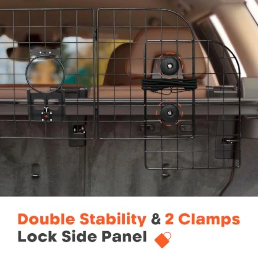 2025 Upgraded Dog Car Barriers for SUV with HumanPets Interaction Window 36.5 to 60 Adjustable HeavyDuty Wire Mesh Dog Car Barr