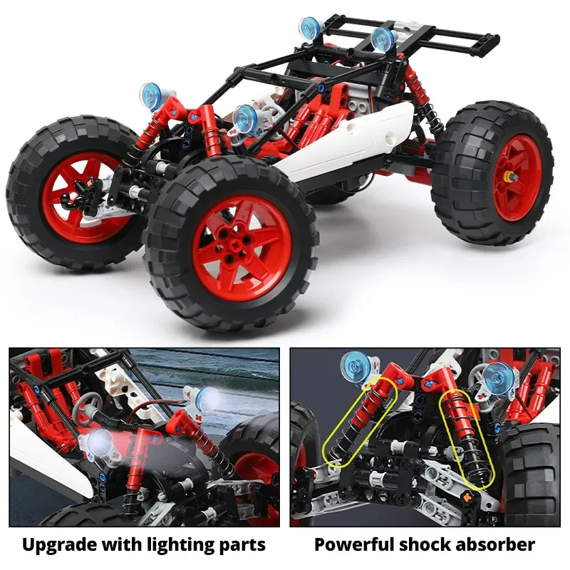 NEW 366PCS LED City RC Car MOC Building Blocks APP Remote Control Programming Off-road Vehicle Bricks Toys Children Boys