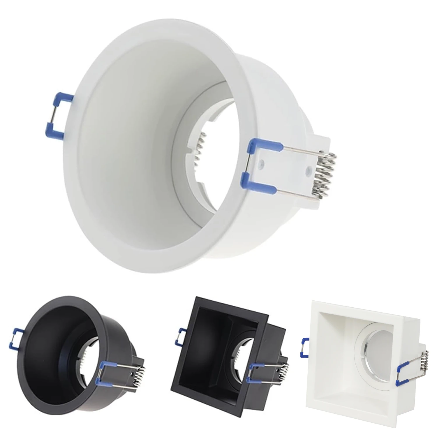 

1/10PCS GU10 Spotlights Round Square Downlights for Ceilings Recessed Ceiling Lights Metal Lamp Frame GU10 MR16 Bulb Holders