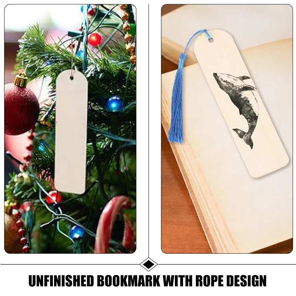 

Wooden Bookmark Set Tag Make Diy Blank Bookmarks for Crafts to Decorate Semicircle