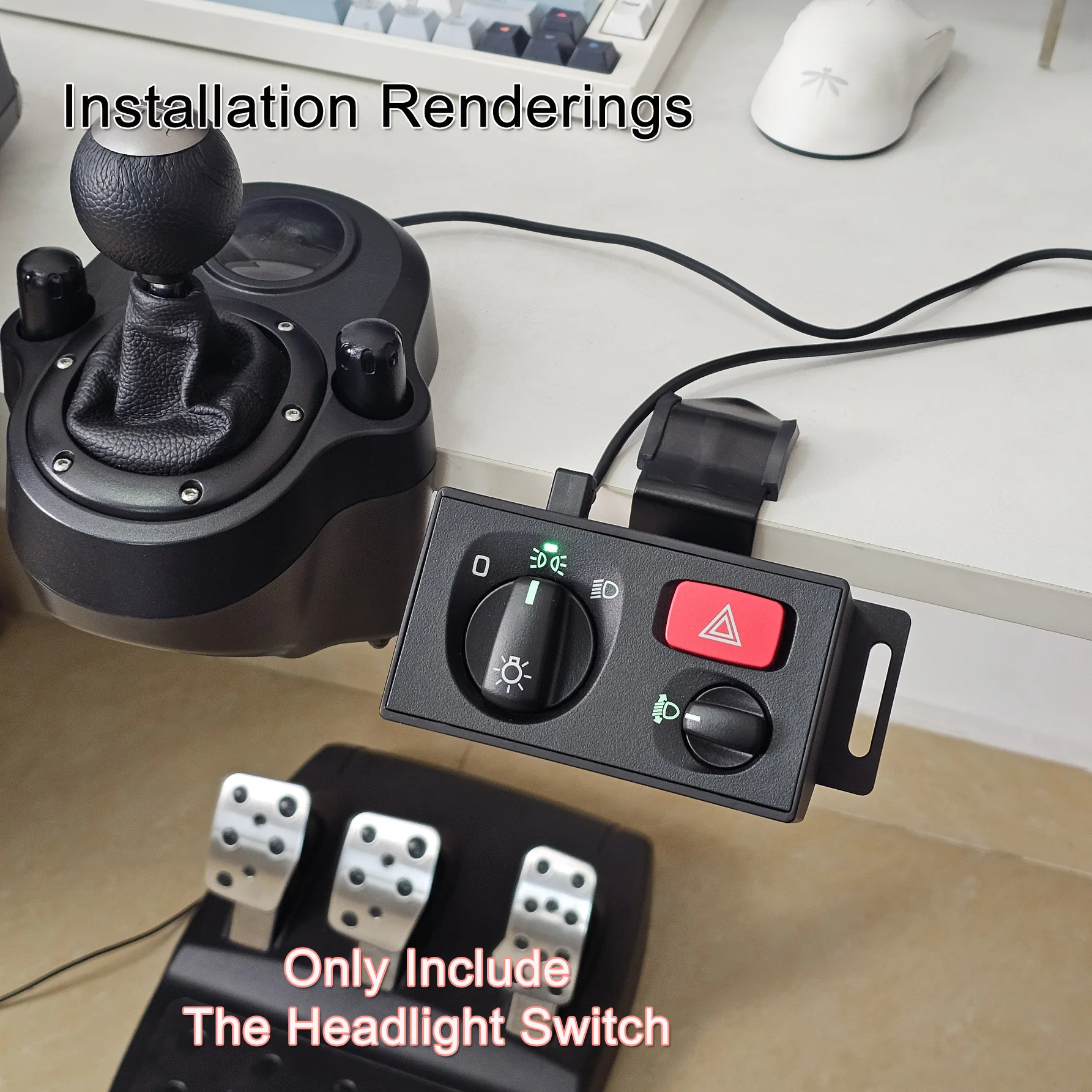 PC USB Scheinwerferschalter-Hub für ATS ETS2 CTS Euro Truck Simulator 2 für Logitech G29 G27 G923 Thrustmaster T300RS/GT PXN MOZA R3 – Detail 16