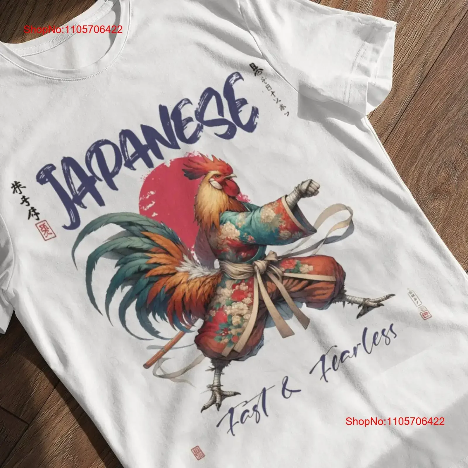 Japanese Essence Fast Fearless T shirt Tradition Meets Trend in this Samurai Rooster vintage Washed Stretched Stylish