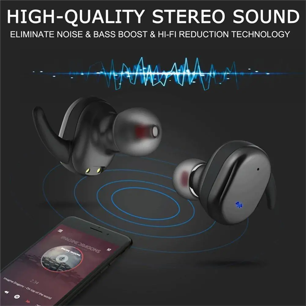 Y30 Tws kompatybilny z Bluetooth 5.0 bezprzewodowe słuchawki Stereo słuchawki douszne z redukcją szumów wodoodporne słuchawki douszne z etui z funkcją ładowania