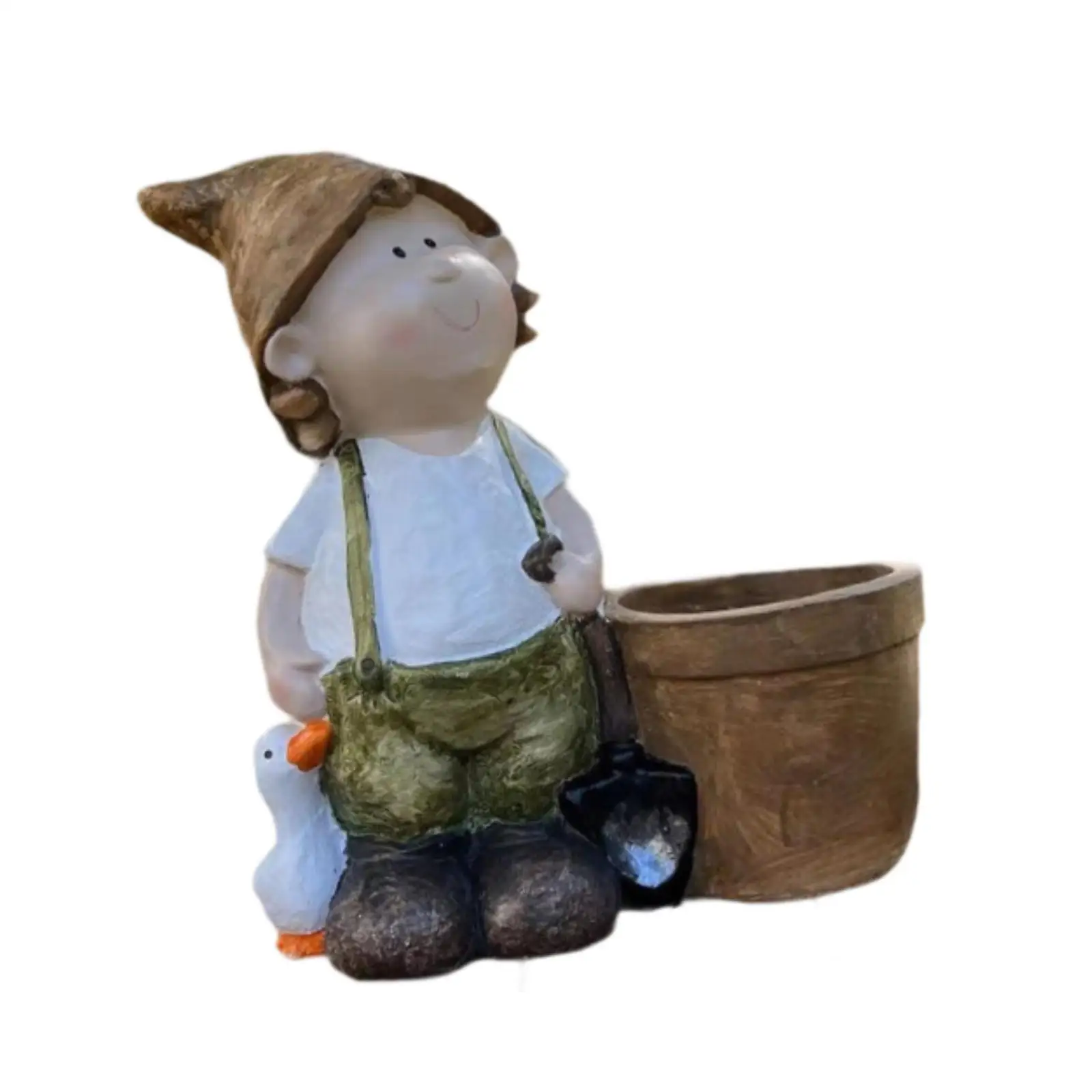 Resin Statue Flower Pot Unique Decoration Garden Figurine Resin Sculpture for