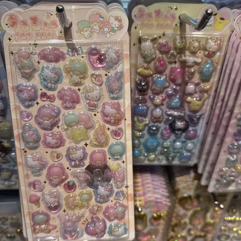 20pcs-kawaii-hellokitty-kuromi-my-melody-3d-relief-stereo-sticker-diy-mobile-phone-decor-sticker-student-hand-account-stationery