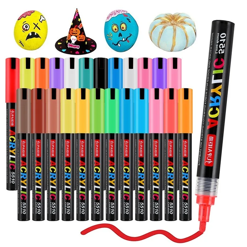 

Acrylic Pen Hand-painted Ceramic Glass Fabric Graffiti Waterproof 36/60-color Water-based Acrylic Marker Set