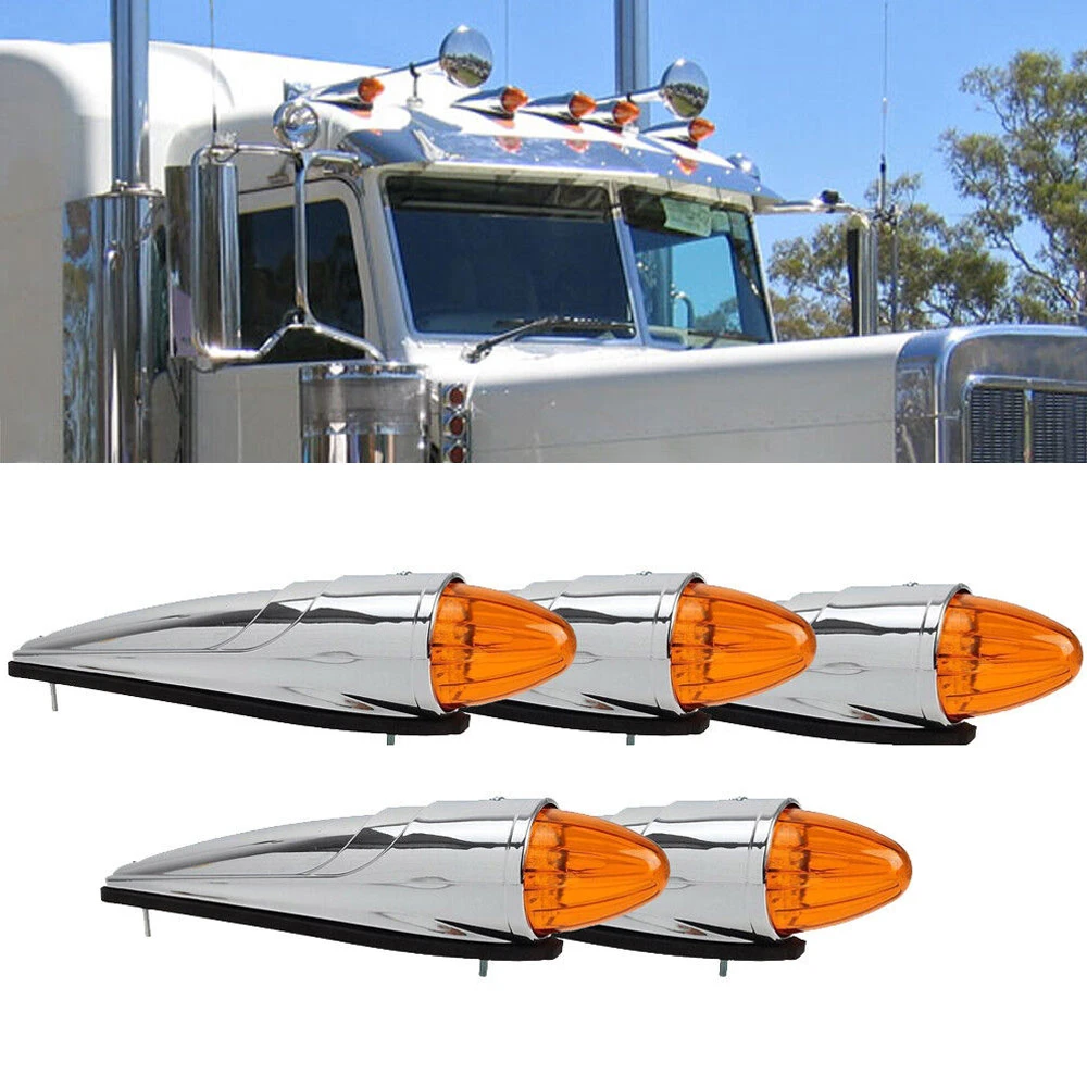 5x Teardrop Roof light Semi trailer truck Clearance universal Amber Cab Marker