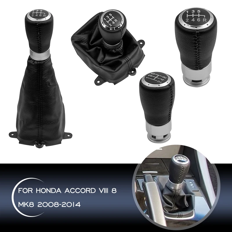 For Honda Accord VIII 8 MK8 2008 2009 2010 2011 2012 2013 2014 5/6 Speed Car Gear Shift Knob Lever Stick Gaitor Boot Cover Case