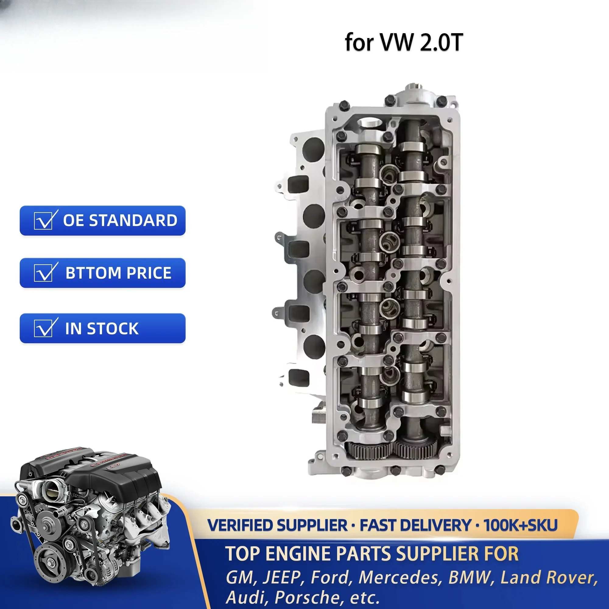 Engine Cylinder Head Assembly for VW California Transp Caravelle Rockton CAAA  CAAB CAAC 2.0T 908050 03L103351K 908727