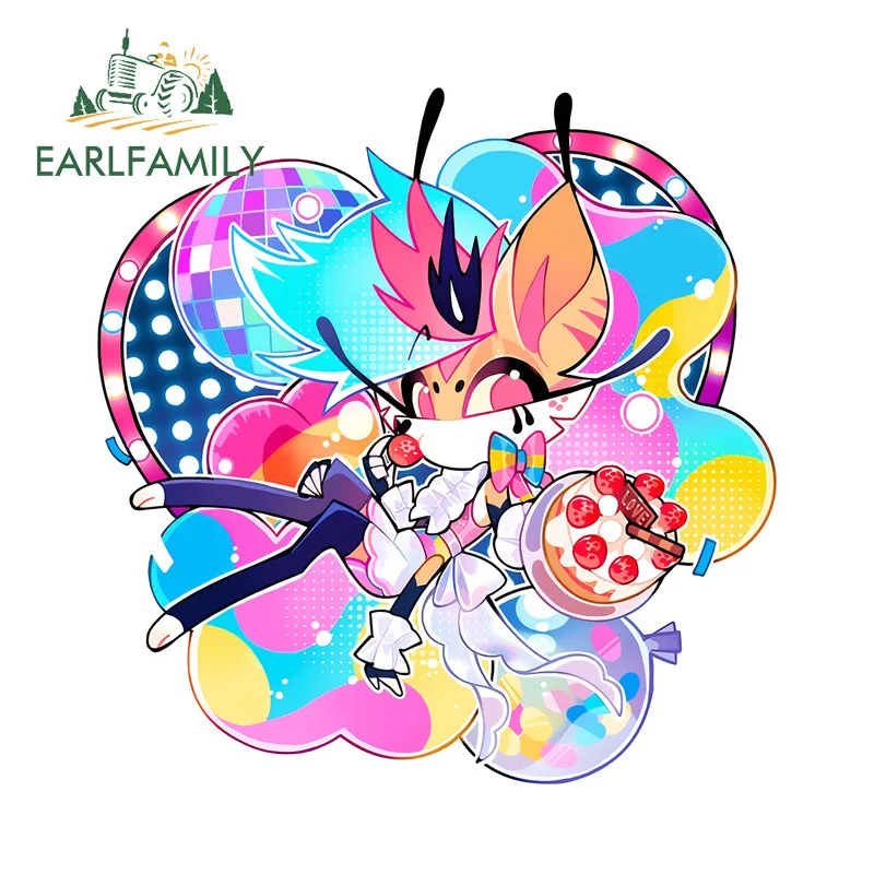 

EARLFAMILY Helluva Boss автомобильная наклейка индивидуальная водостойкая лобовое стекло мотоцикла виниловые наклейки окклюзия царапин автомобильные аксессуары