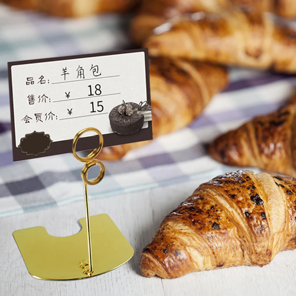 

10 Pcs Price Tag Clips Desktop Note Holders Golden Memo Accessories Photo Display Decorative Card Clips Storage