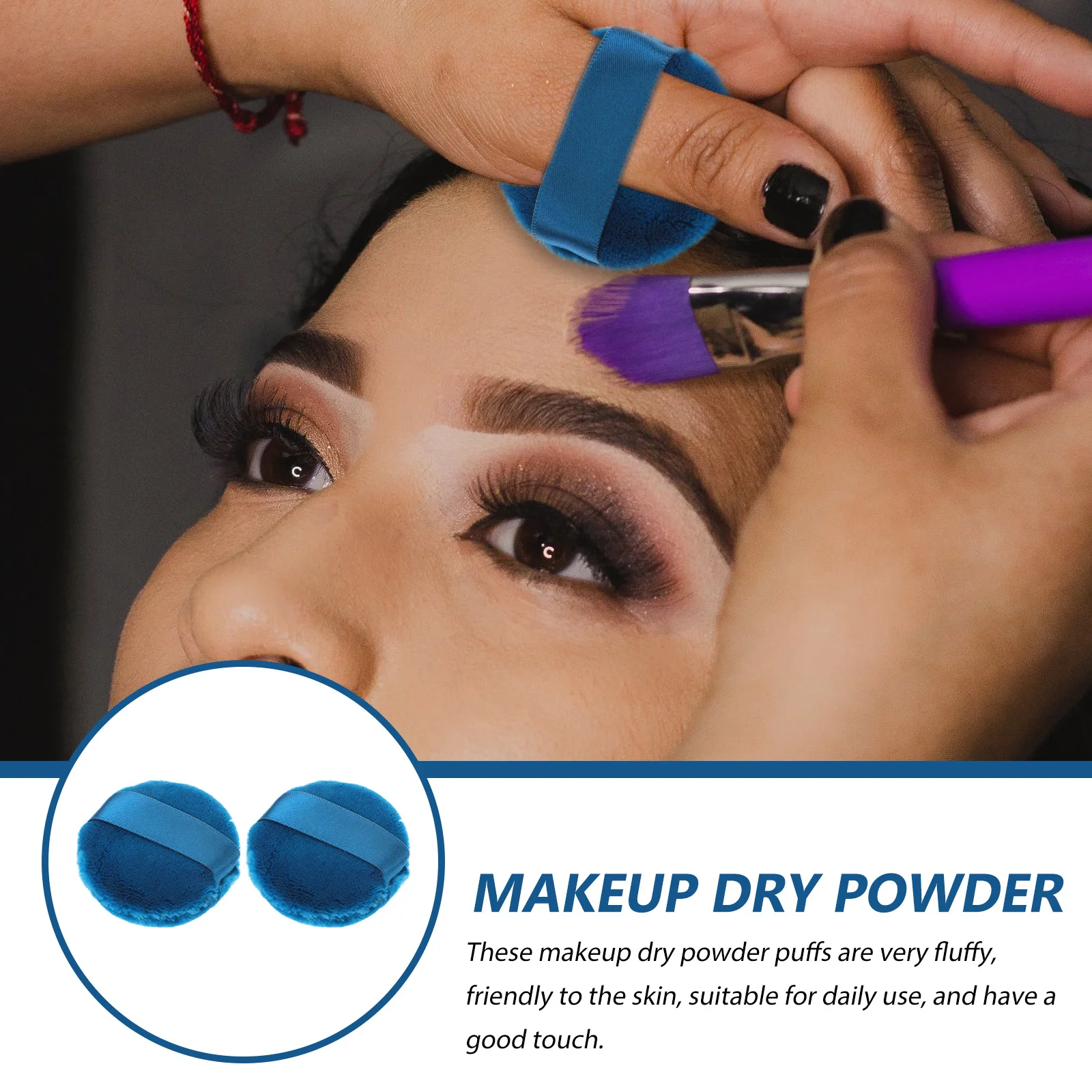 

2pcs Powder Soft Dry Makeup Puff For Loose Powder Highlighter Application Smooth Natural Finish Daily Use Facial Beauty