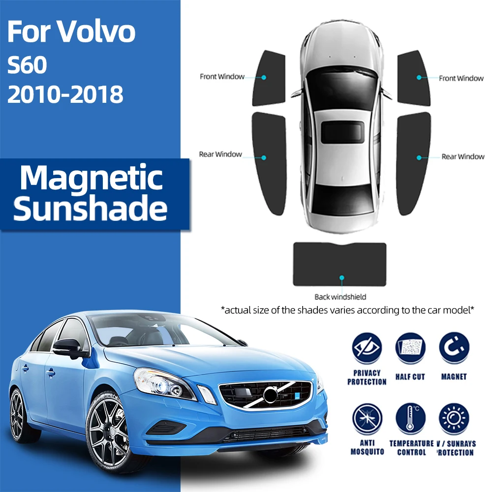 For Volvo S60 MK2 2010-2018 Car Sunshade Visor Front Windshield Blind Curtain Rear Side Baby Window Sun Shade Shield