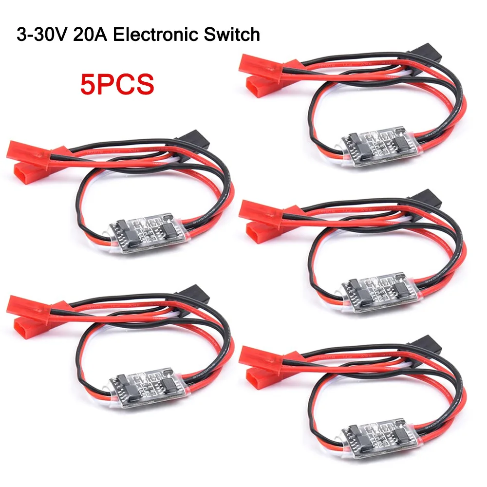 5/1Pcs Remote Control On/Off 3-30V RC 20A Electronic Switch for Remote Control Drones Cars Trucks LED Lights PWM Signal Control