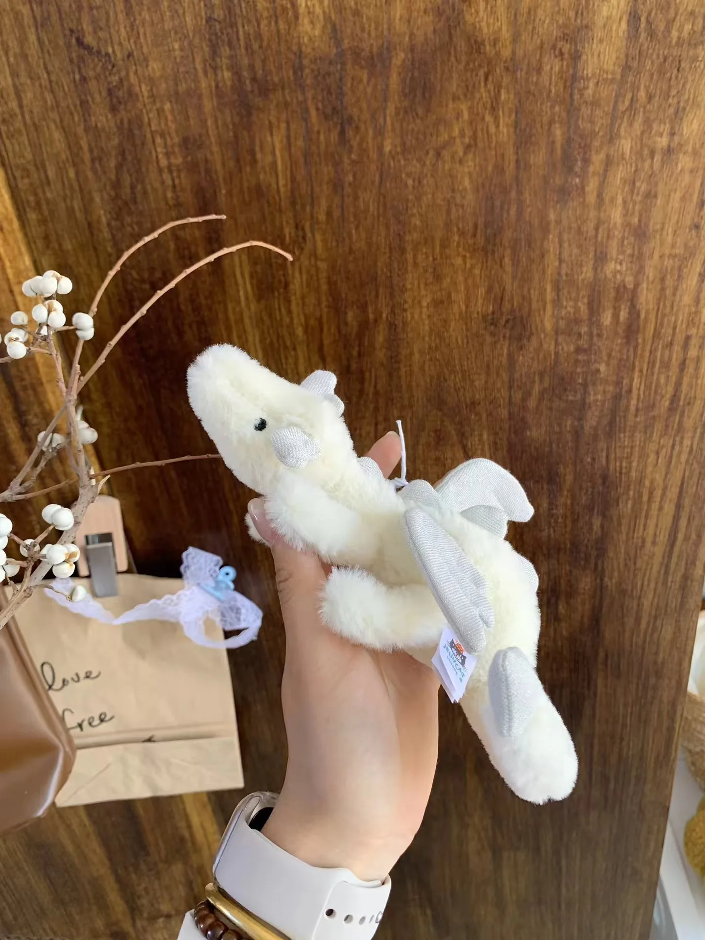 30 سنتيمتر لينة ألعاب من نسيج مخملي التنين الصغير ألعاب من القطيفة الأبيض الأخضر ديناصور محشوة الحيوان دمية ناعمة هدية عيد ميلاد للأطفال #1