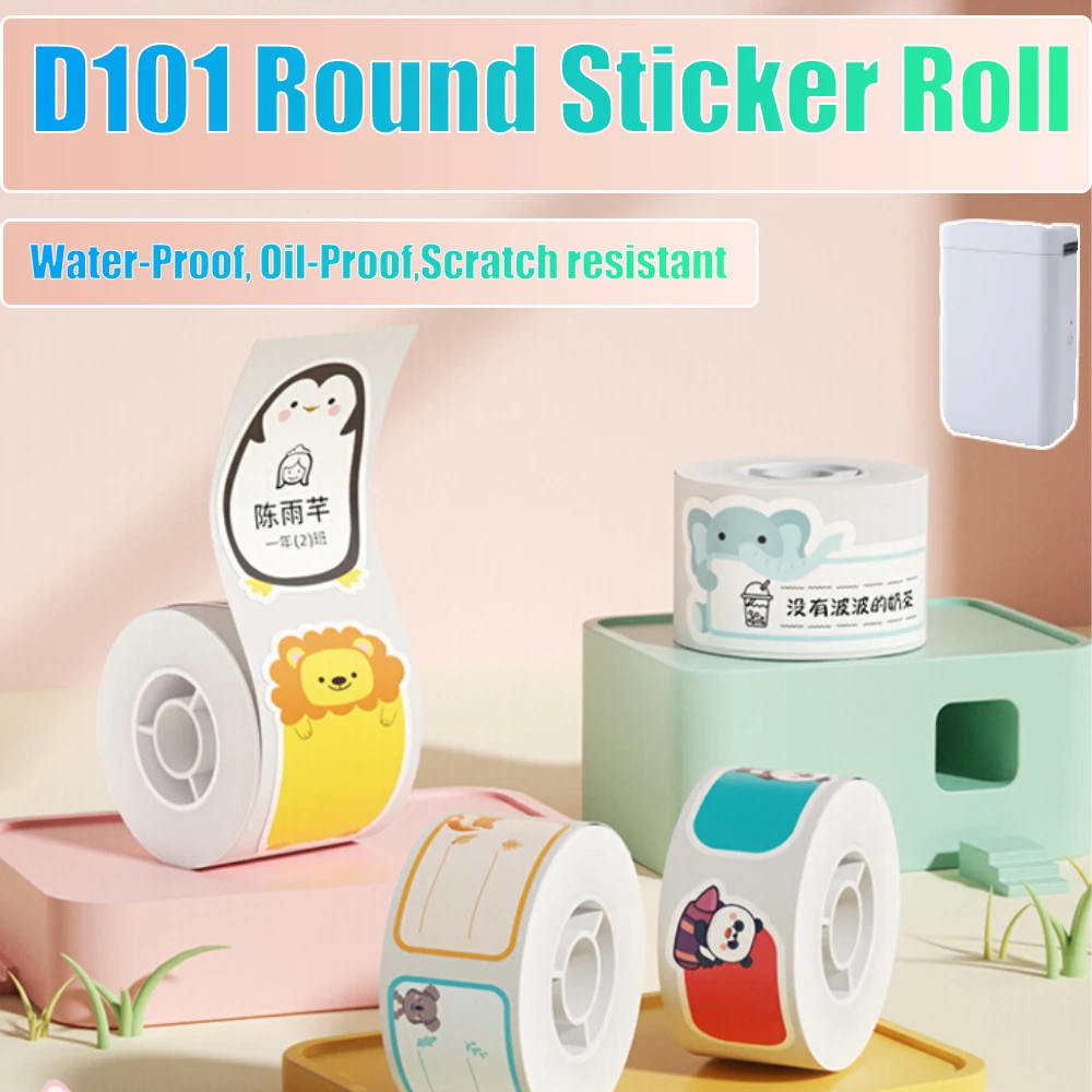 NIIMBOT White Sticker Roll For D101 Bluetooth Printer To Print Name Tag Kitchen Sticker Water-Proof Oil-Proof Mini Labels Roll