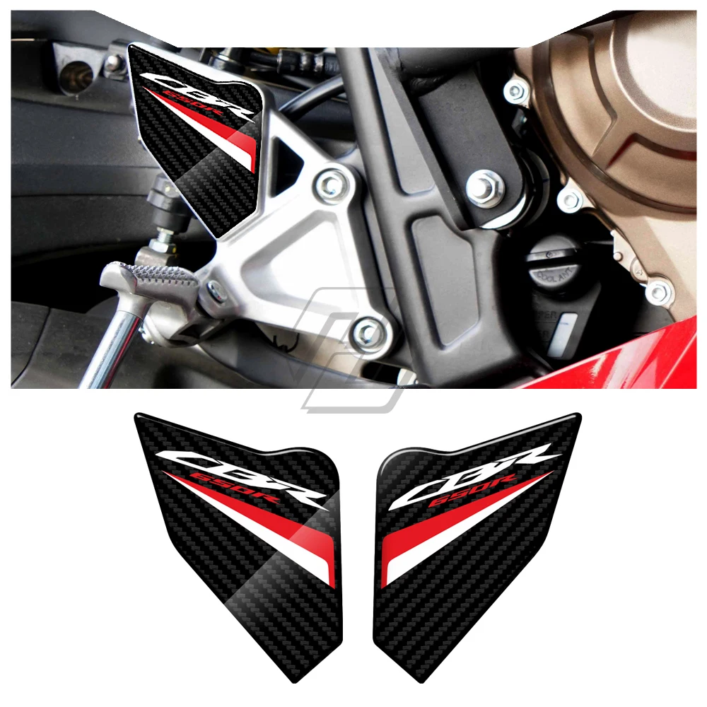 For Honda CBR650R 2019-2022 3D Carbon-look Triple Yoke Defender Sticker Side Tank Pad Protection