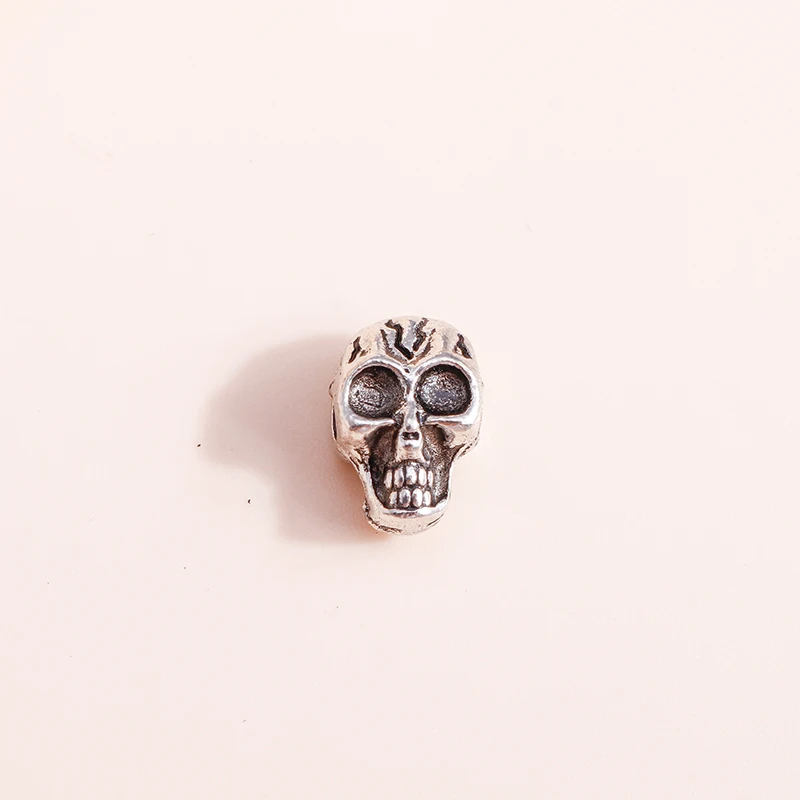 Leslie 15 Stück Legierung Skelett Halloween Schädel Kopf Charms Perlen Anhänger für Schmuckherstellung Tropfen Ohrringe Halsketten Armbänder DIY – Detail 3