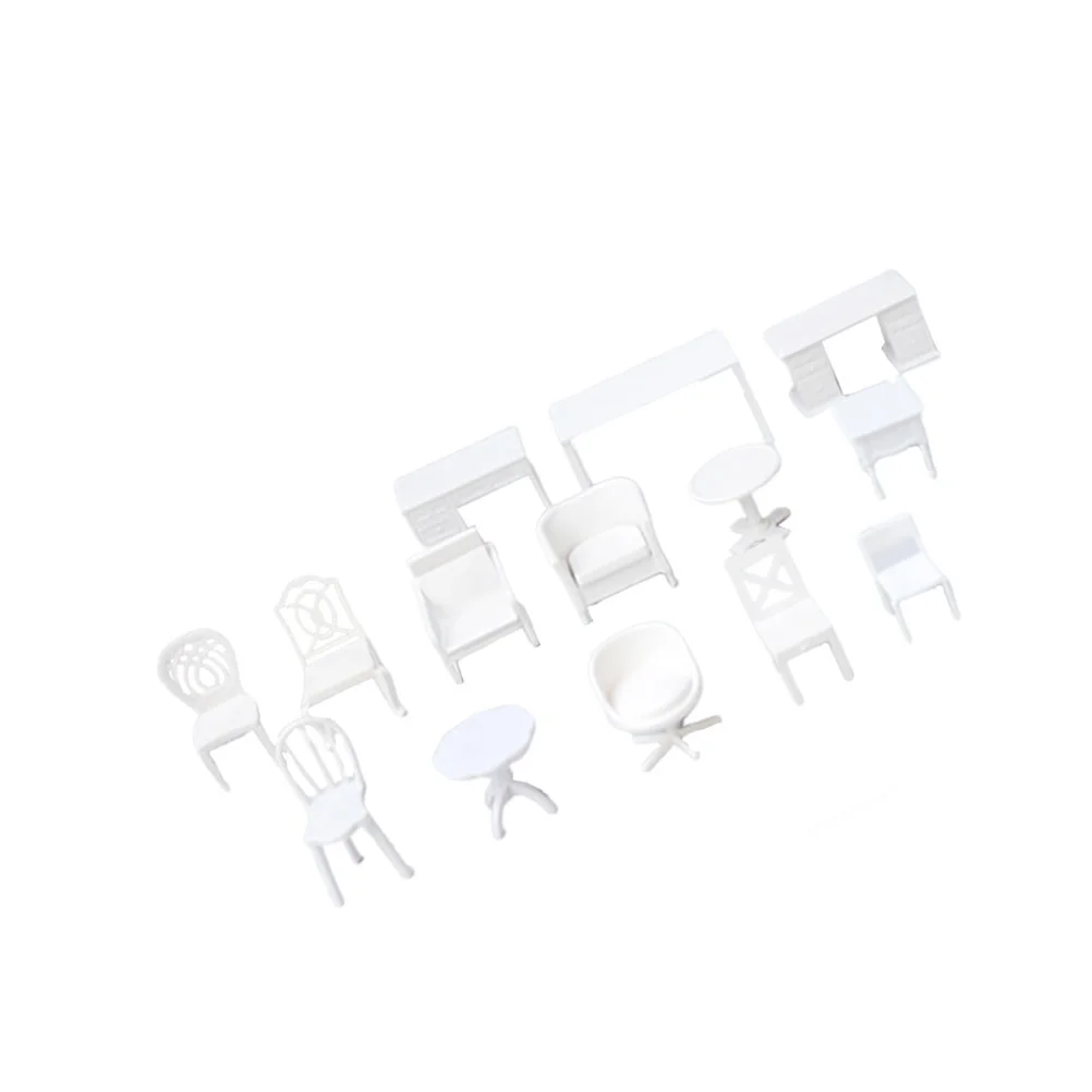 14 Pcs Kids Mini Table Kit Miniature Landscape Accessory House Furnitue Model Chair Desk Furnitures