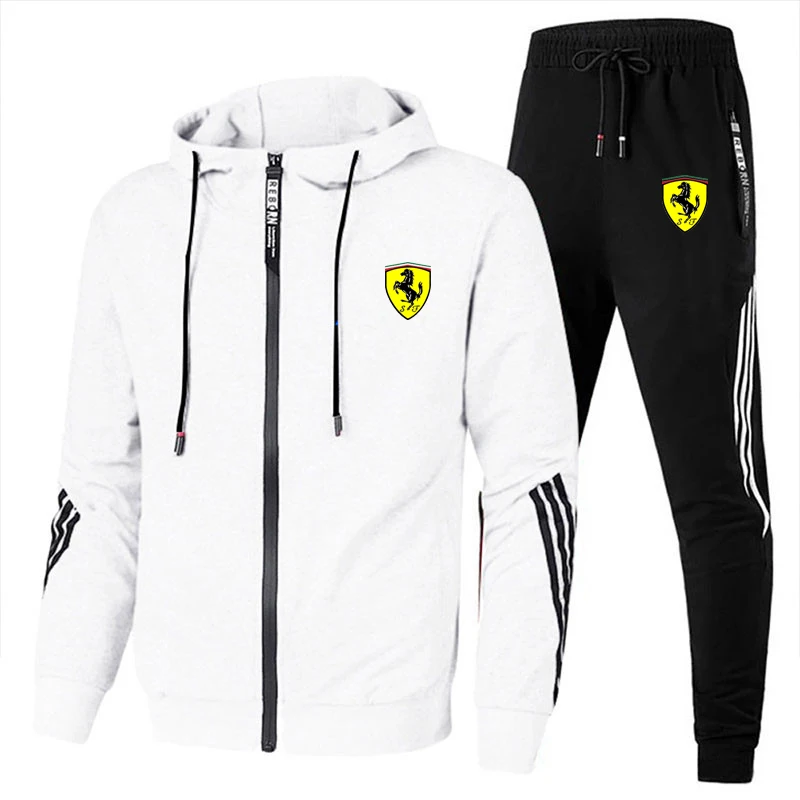 2024 Men\'s Tracksuits Spring Zipper Jacket+Jogging Pants 2 Piece Set Male Casual Hooded Sportswear Sets Autumn Gyms Sweat Suits