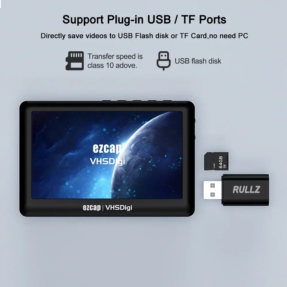 Ezcap180 VHS محول الأرقام RCA AV التناظرية مسجل فيديو بطاقة التقاط الصوت والفيديو صندوق تسجيل ل VHS VCR Hi8 كاميرا فيديو مشغل ديفيدي HDMI حلقة #5