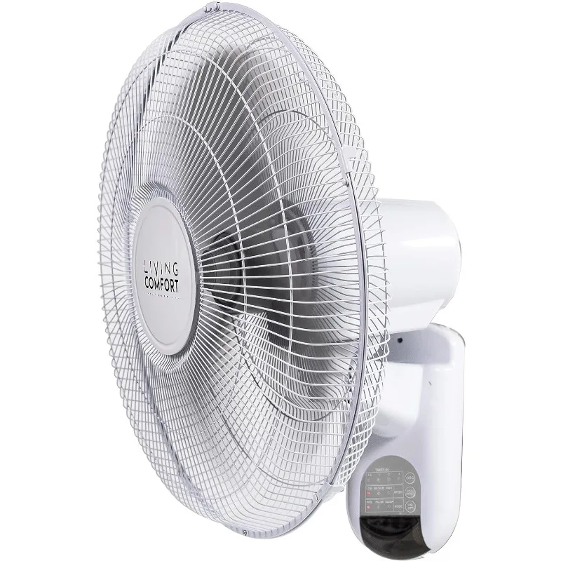 Ventilateur mural intelligent avec minuterie et inclinaison réglable, confort de la zone de confort, Wi-Fi, 16 pouces, 3 vitesses, compatible avec