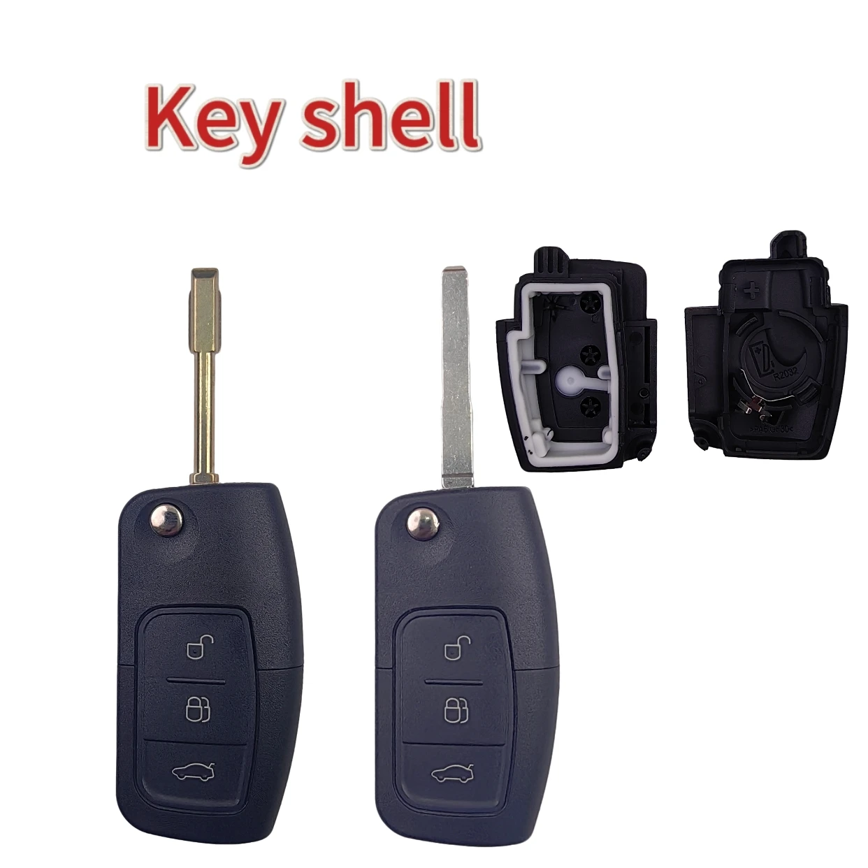 For Ford Focus Mk2 Mk3 Mk4 Fiesta 2 3 Mondeo Ranger Fusion C S Max Remote Key Cover Fob Shell Case with HU101/FO21 Blade
