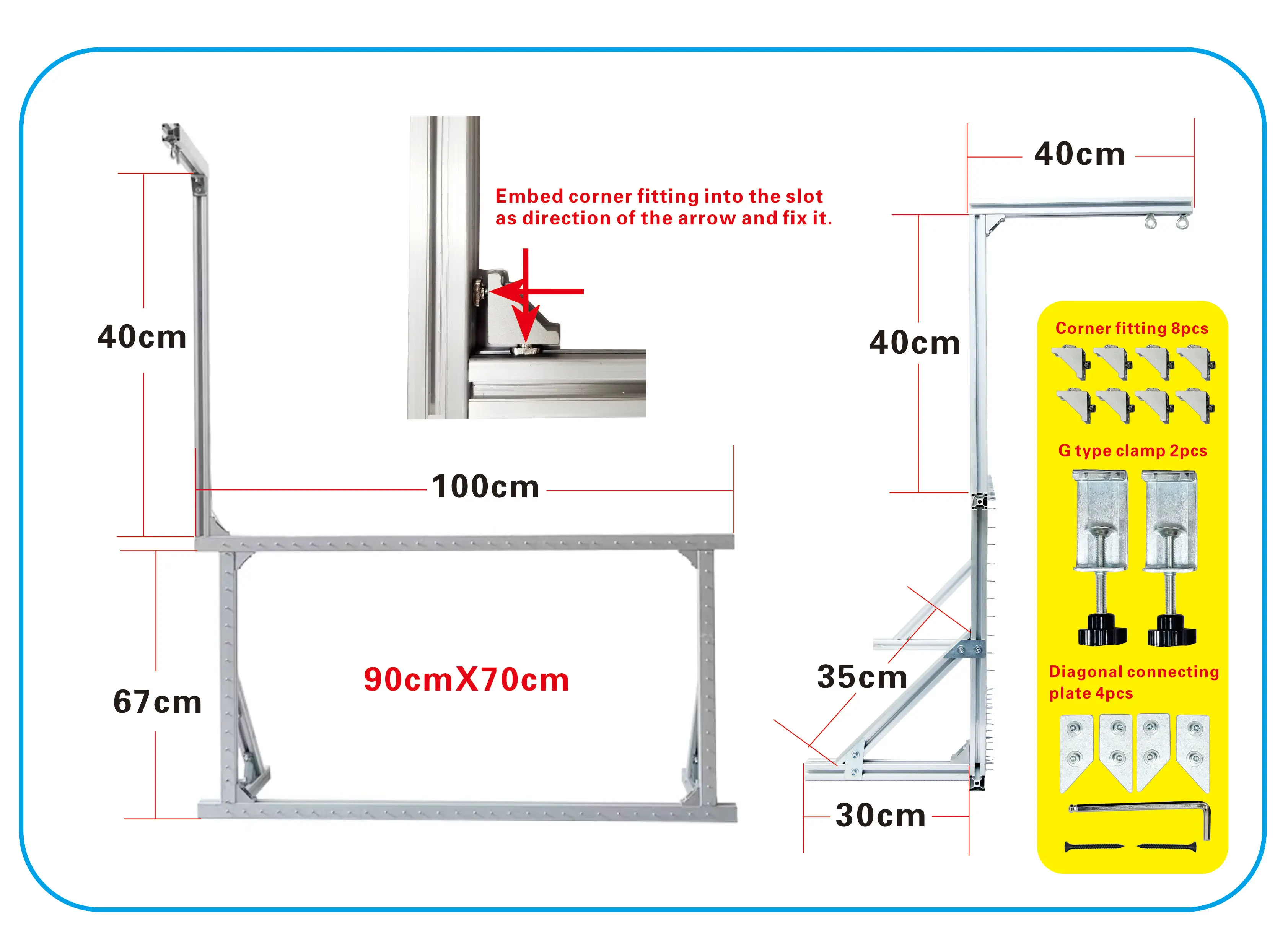 wholesale metal tufting frame aluminum carpet stretch cloth tufting gun frame for tufting gun embroidery