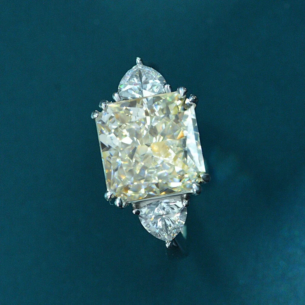 Imagem -03 - Wong Rain-anel Moissanite de Prata Esterlina para Mulheres Jóias de Casamento Boutique Coquetel Cor g Revelador 925