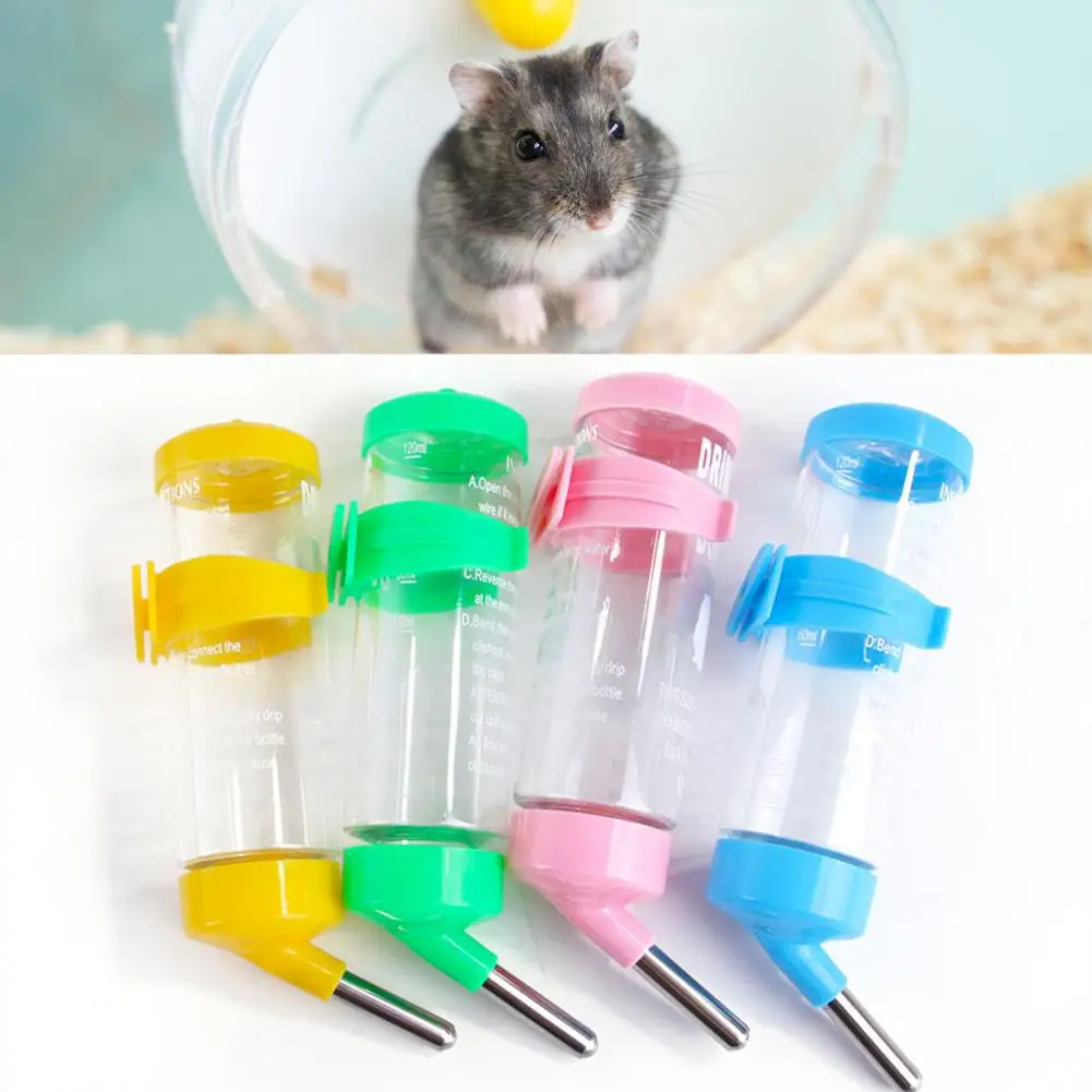 125/500ml Hamster Water Bottle with Scale No Drip Leak-Proof Drinking Fountain Hanging Dispenser Automatic Feeder for Hamster