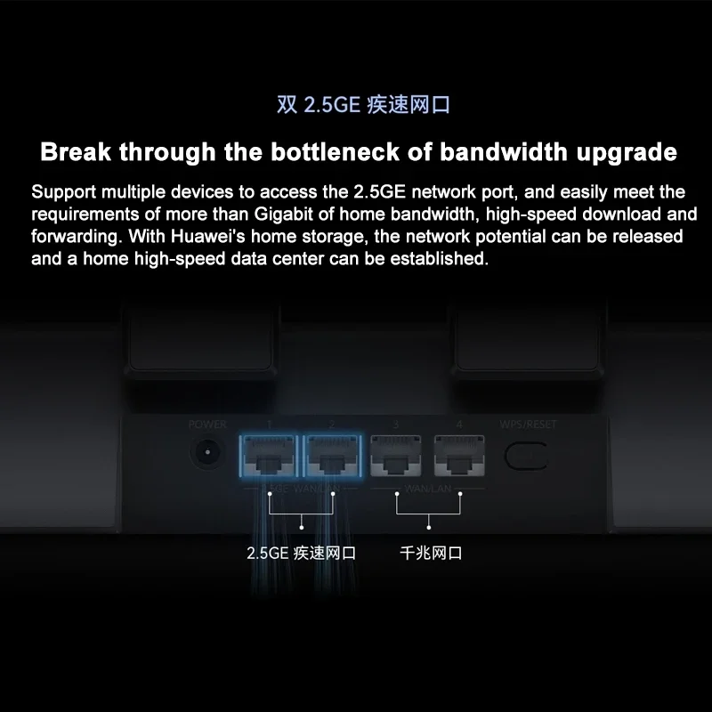 Huawei BE7 Wireless Router WiFi 7 6500Mbps Signal Repeater Dual 2.5GE Network Ports Amplifier For Home Office Support Mesh WiFi