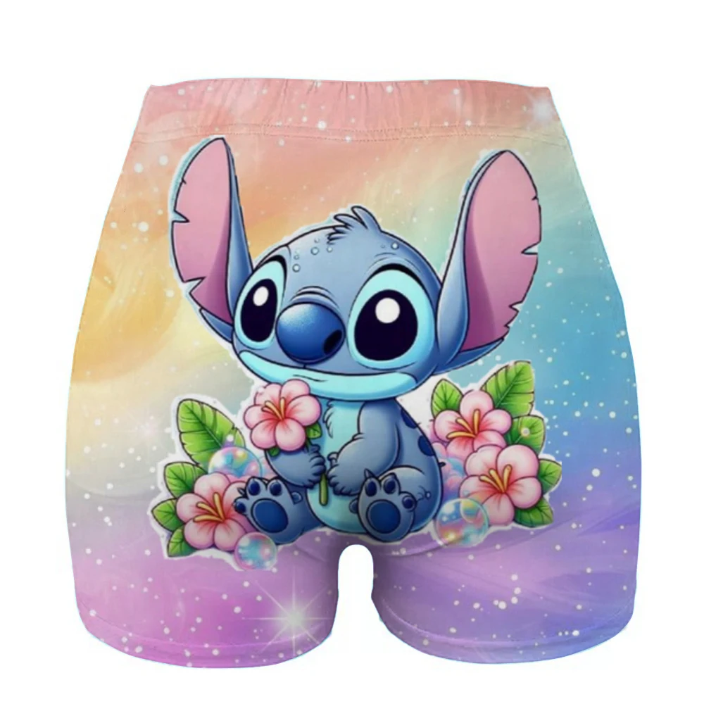 Stitch print Yoga Ultrakorte legging Zachte dames Gym Atletische strakke sport Korte compressie Uitgebreide training