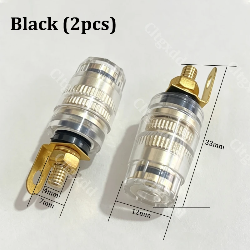 Cltgxdd 2 Stück Messingklemmen für 4-mm-Bananenstecker, CD-Audio-Lautsprecher, Anschlusskabel, Verstärker, Gewinde 31 mm/33 mm – Detail 17