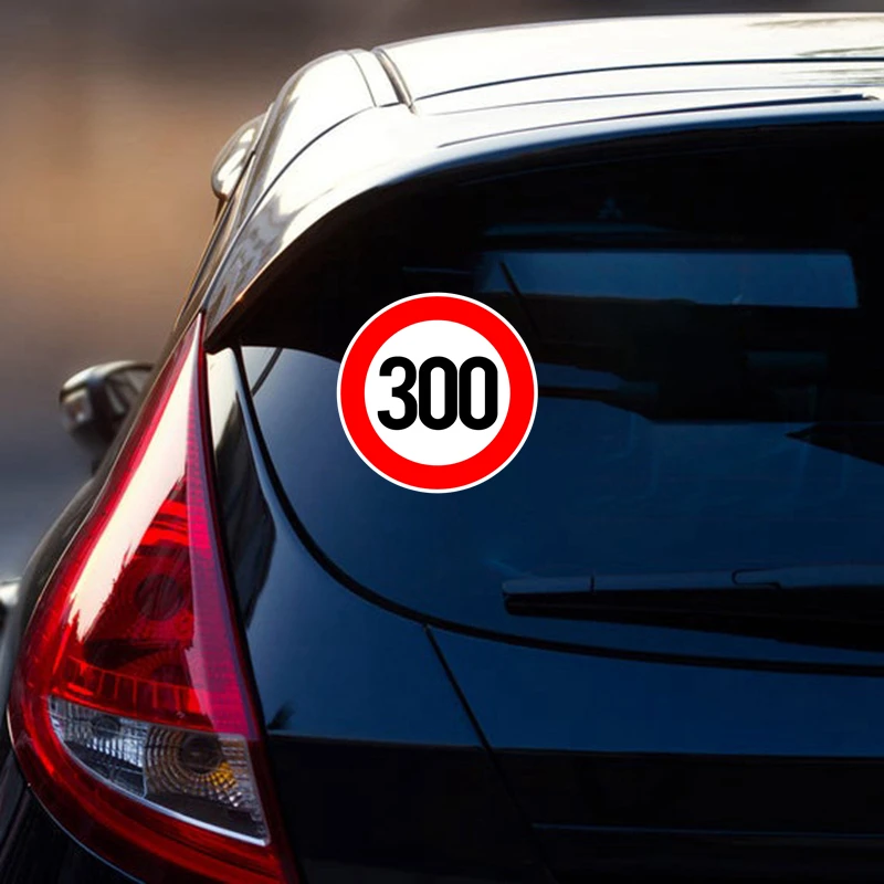 Speed Limit (110/120/150/160/200/300 km), Ø 16 cm Self-adhesive Decal Car Sticker Waterproof Auto Decors