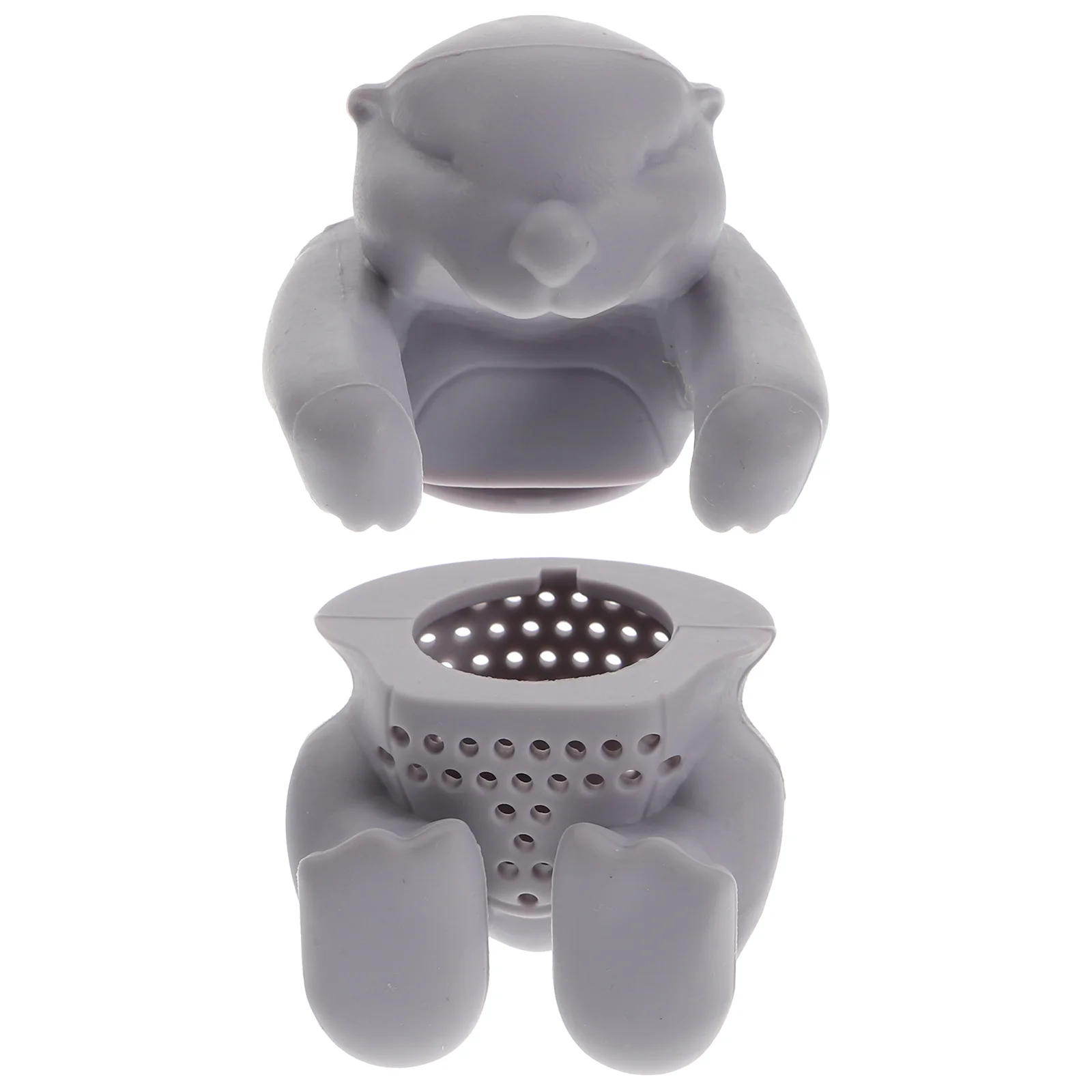 

Otter Shape Bubble Tea Infuser Silicone Kitchen Tool Loose Leaf Filter Grey Funny Tea Strainer Food Grade Silicone Safe Easy