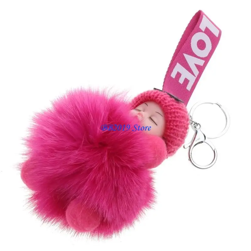 Q0KB Sleeping ของเล่นเด็กพวงกุญแจอุปกรณ์ตกแต่งกระเป๋าเป้สะพายหลังจี้ Soft & น่ารัก