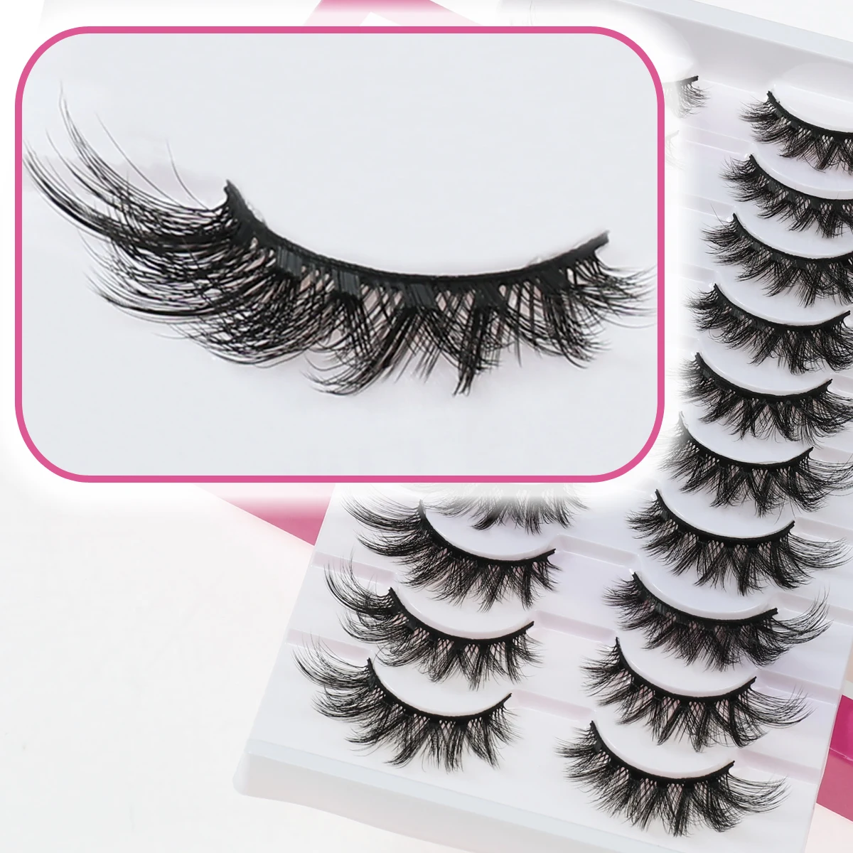 

Xuanfeiwu Dense Makeup Performance Stage Party Eyelashes with Hard Stems, Full Strip Criss-Cross Elongated Manga-Style False Eyelashes, 5D Fluffy and Unique Curled Eyelashes