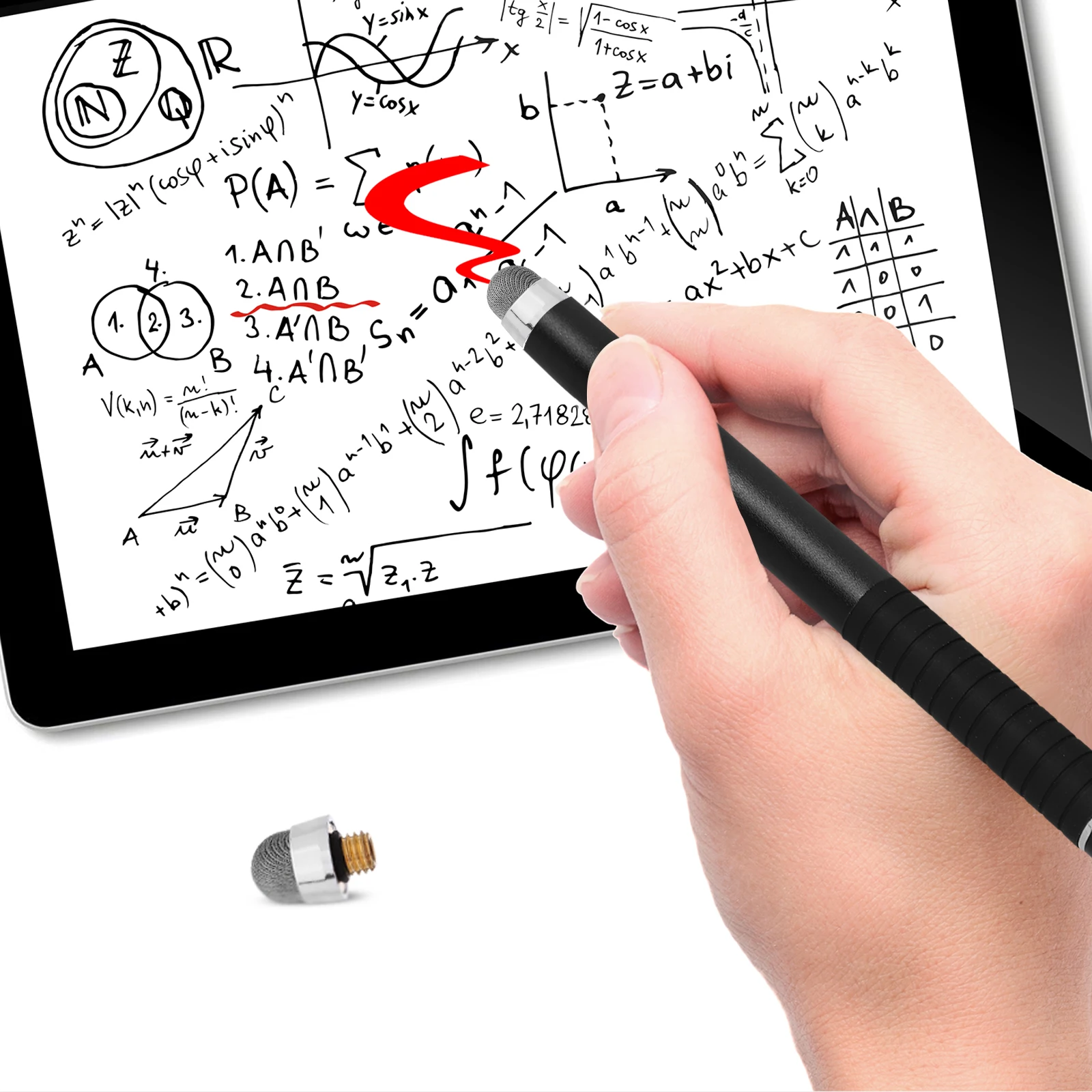 

4 Pcs M5 Thread Capacitive Pen Tips Conductive Cloth Silver Fiber Stylus Replacement Durable Precision Input Touchscreen