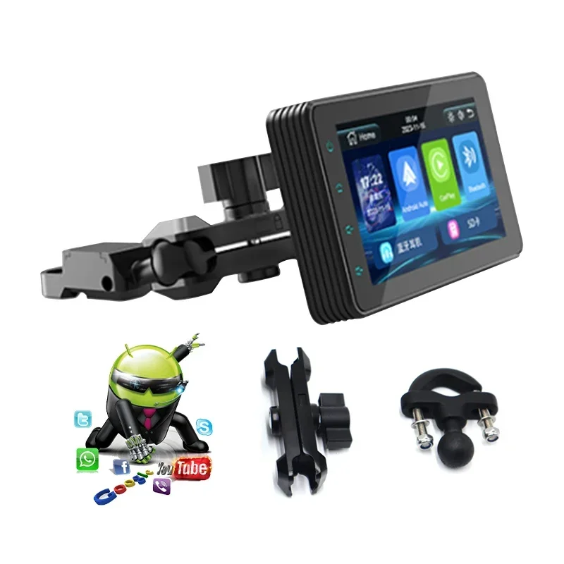 

Popular Hot sell 5 Inch Motorcycle Dashcam CarPlay Monitor Wireless Android Auto CarPlay Gauge Display Motorcycle Parts & Access