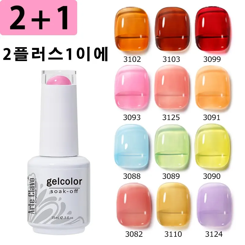 Arte Clavo 3pcs Summer Colorful Jelly Gel Nail Polish Translucent Semi Permanent Varnish UV LED For Nail Art Manicure Gel