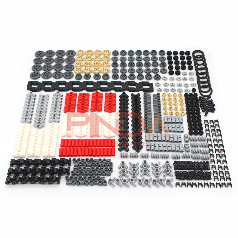 Arbre d'engrenages multi-styles, axe transversal, mélange de briques en vrac, accessoires de jouets, roues, blocs de construction de voiture compatibles avec Technica